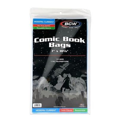 BCW RESEALABLE CURRENT MODERN COMIC BAGS THICK (PACK OF 100)