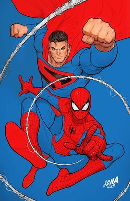 DC MARVEL SUPERMAN SPIDER-MAN #1 (ONE SHOT) CVR Q DAVID NAKAYAMA KINGDOM COME SUPERMAN & SPIDER-MAN CARD STOCK VAR
