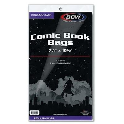 BCW SILVER REGULAR COMIC BAGS (PACK OF 100)