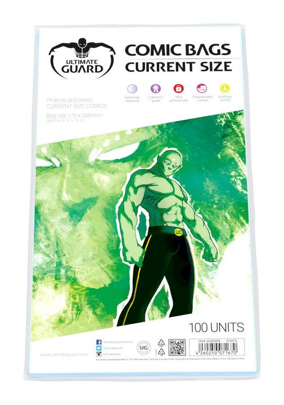 Comic Bags Ultimate Guard Current size - 100 pack
