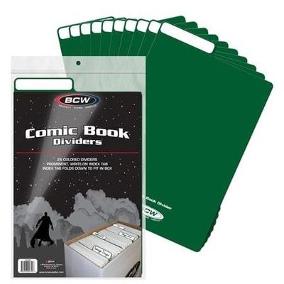 BCW COMIC BOOK DIVIDERS GREEN (25 PACK)