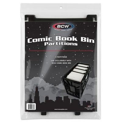 BCW COMIC BOOK BIN PARTITIONS BLACK (3 PACK)