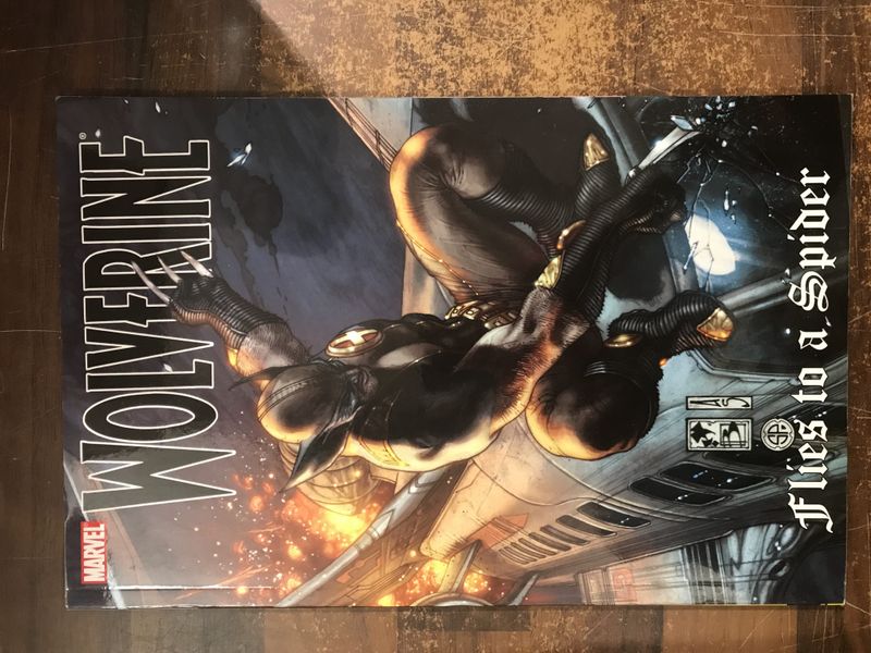 WOLVERINE TP FLIES TO A SPIDER