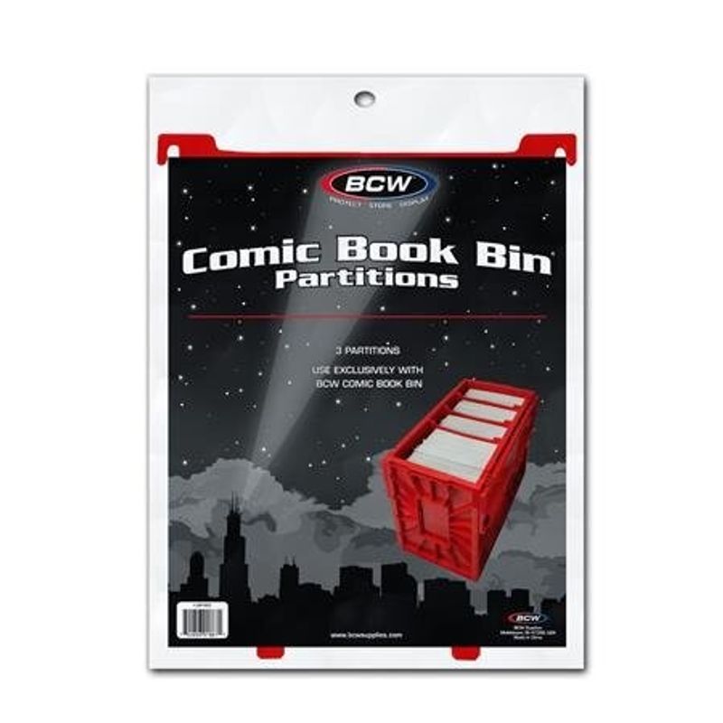 BCW COMIC BOOK BIN PARTITIONS RED (3 PACK)