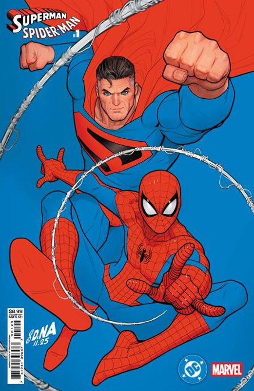 DC MARVEL SUPERMAN SPIDER-MAN #1 (ONE SHOT) CVR Q DAVID NAKAYAMA KINGDOM COME SUPERMAN & SPIDER-MAN CARD STOCK VAR