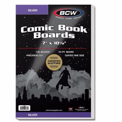 BCW SILVER COMIC BACKING BOARDS (PACK OF 100)