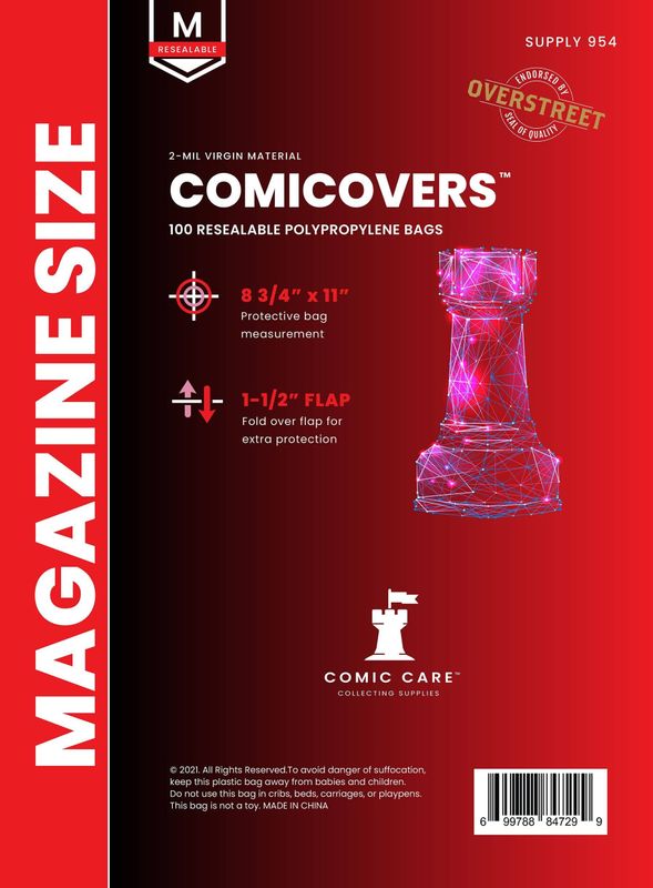 COMICARE MAGAZINE PP RESEALABLE BAGS (PACK OF 100)