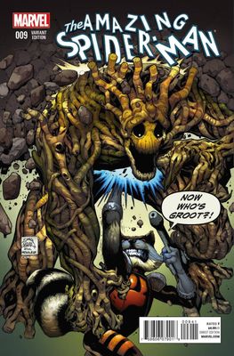 AMAZING SPIDER-MAN #9 ROCKET RACCOON AND GROOT VAR