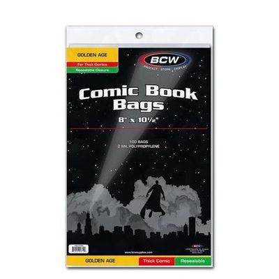 BCW RESEALABLE GOLDEN COMIC BAGS THICK (PACK OF 100)