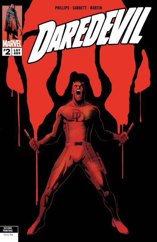 DAREDEVIL #2 LEE GARBETT 2ND PRINTING VARIANT