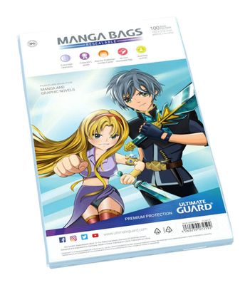 Comic Bags Ultimate Guard Manga Bags Resealable - 100 pack