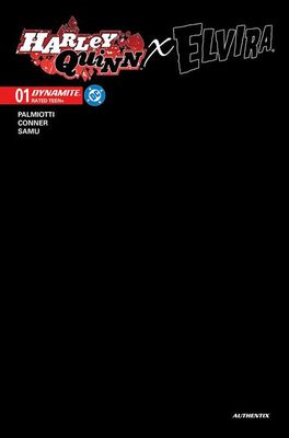 HARLEY QUINN X ELVIRA #1 CVR X ALL HALLOWS EVE BLACK BLANK AUTHENTIX FOC BONUS VAR