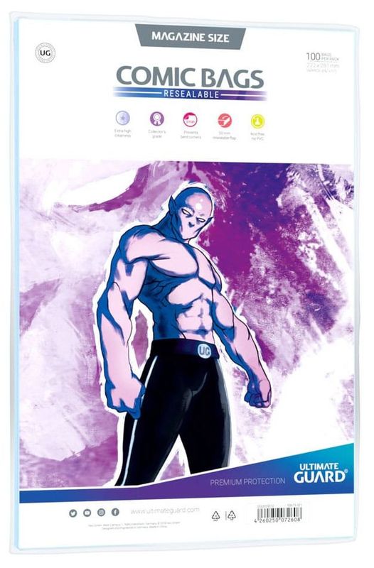 Comic Bags Ultimate Guard Magazine Size Resealable - 100 pack