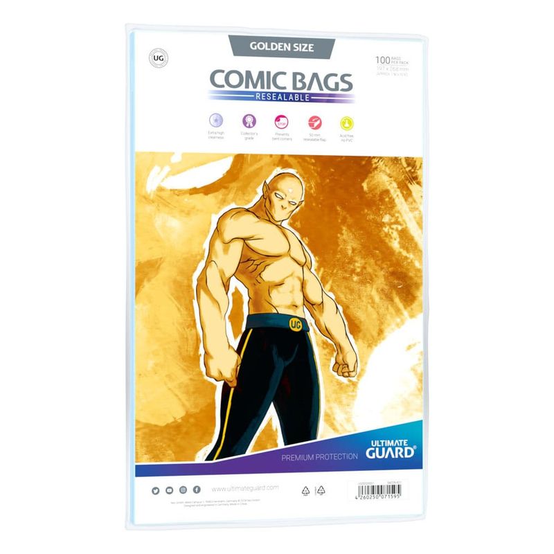 Comic Bags Ultimate Guard Golden size Resealable - 100 pack