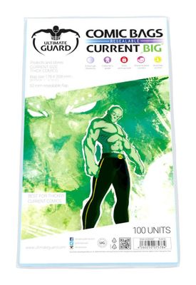 Comic Bags Ultimate Guard Current size BIG Resealable - 100 pack