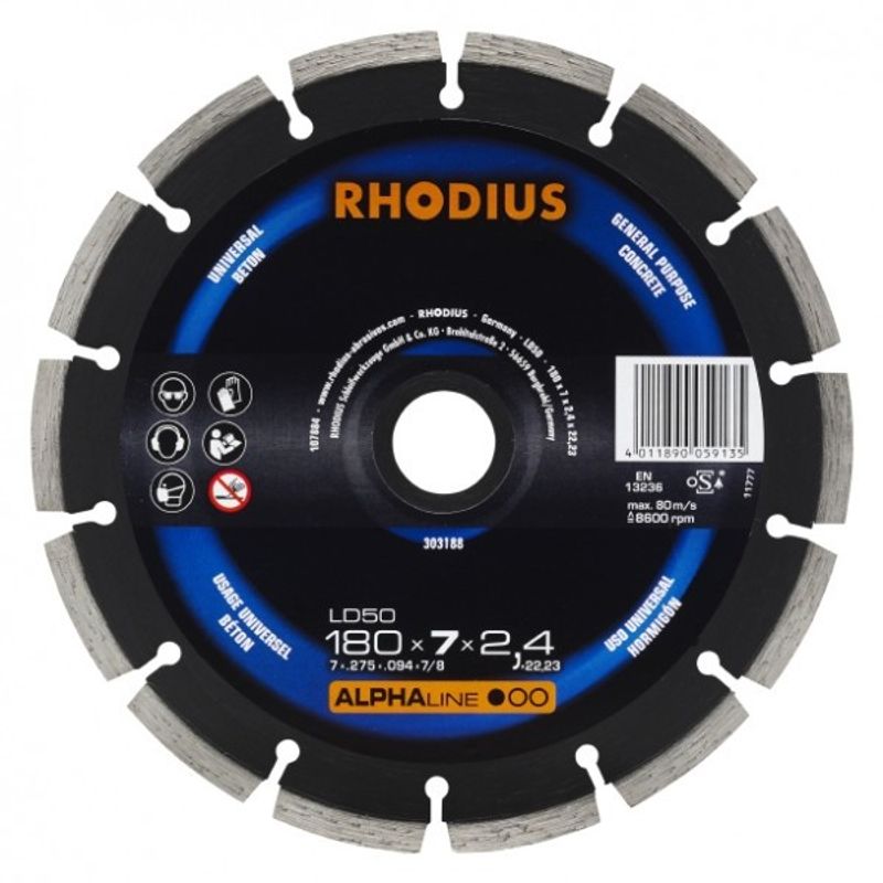 RHODIUS 180x7x2,4mm DIAMANTKAPSKIVA LD50