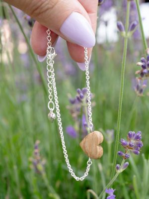 Armband Love - Silver & Trä