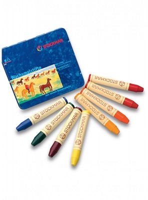 Vaxkritor Stift 8 Färger Ljus, Stockmar