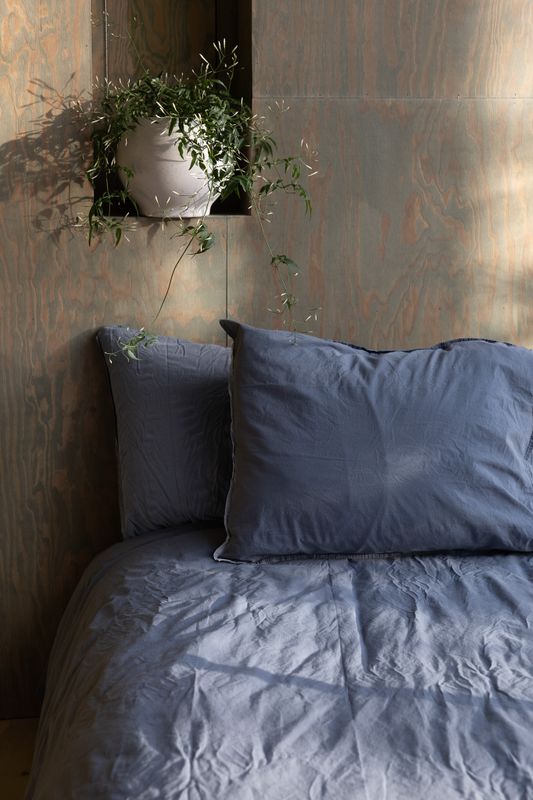 Påslakanset Crinkle EKO Dusty Blue