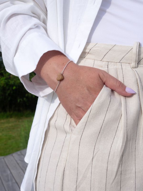 Armband Love - Silver & Trä