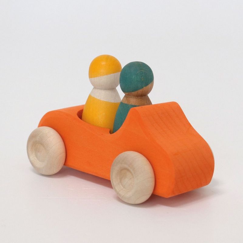 Personbil med två regnbågsvänner, orange