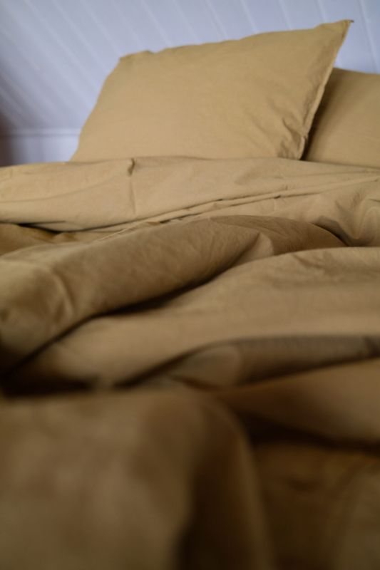 Påslakanset Crinkle EKO Mustard