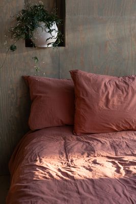 Påslakanset Crinkle EKO Terracotta