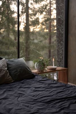 Påslakanset Crinkle EKO Midnight blue