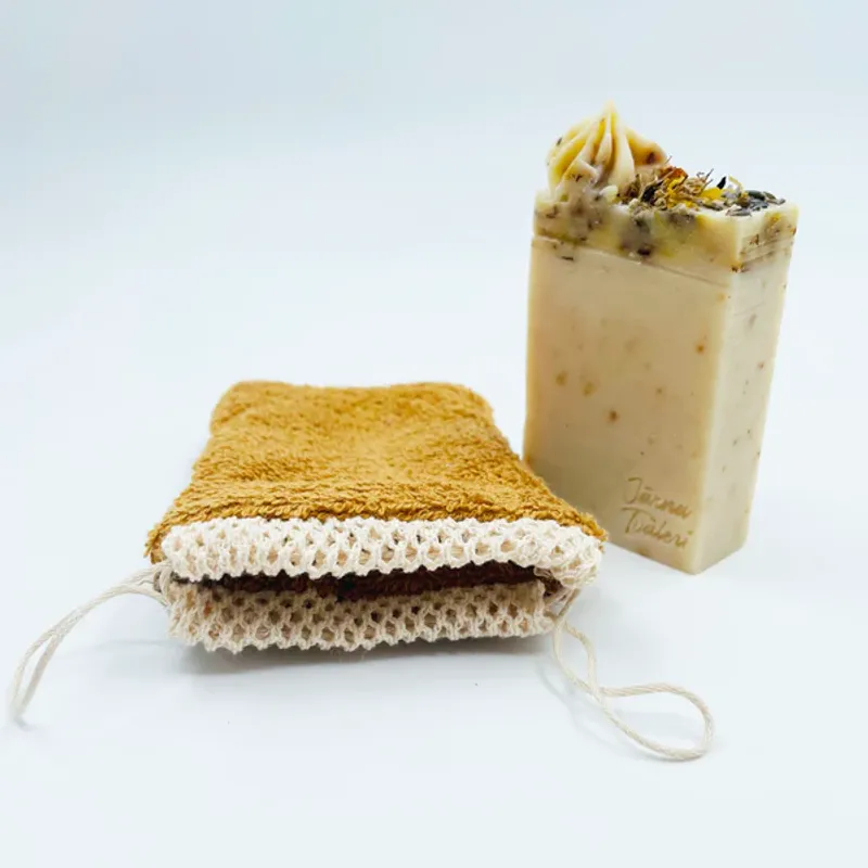 Exfolierande påse för tvålrester