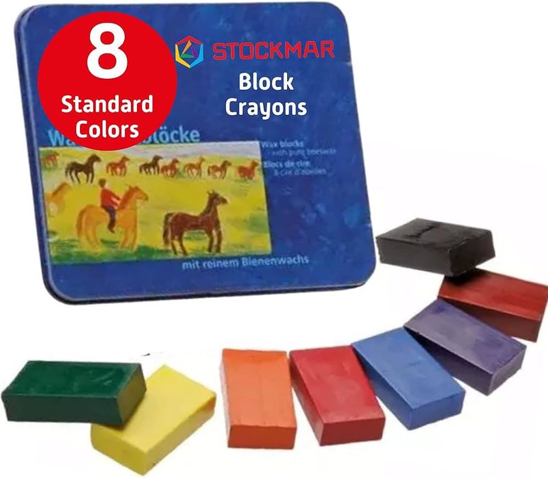 Vaxkritor Block 8 Färger Ljus, Stockmar
