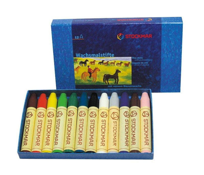 Vaxkritor Stift 12 Färger, Stockmar