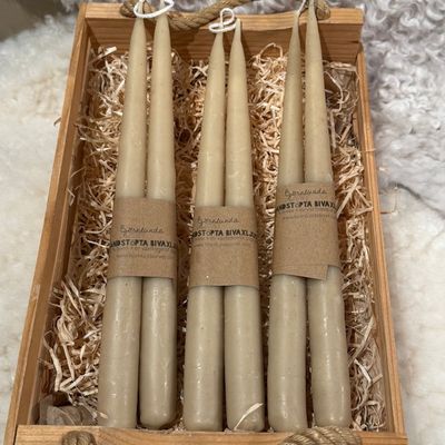 Handstöpta bivaxljus 2-pack Grädde