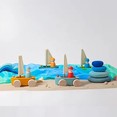 Segelbåtar med grimms vänner-4 pack