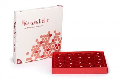 Värmeljus 100% bivax 25-pack RÖD