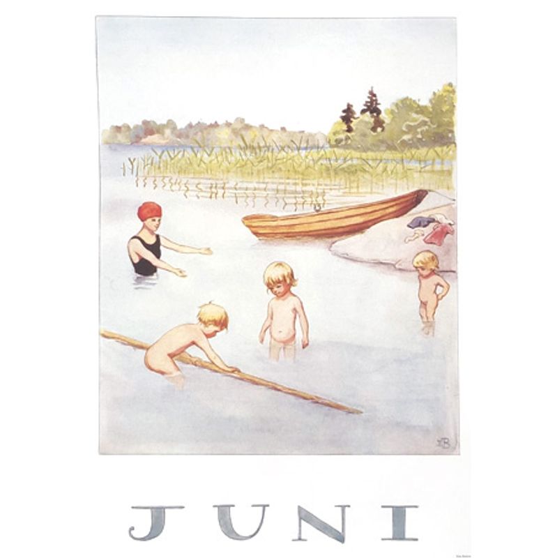 Månadsbild A4 av Elsa Beskow - Juni