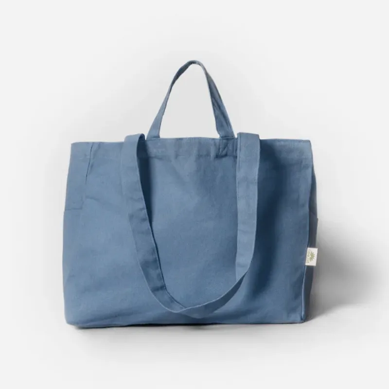 Ekologisk Tygkasse / Tote bag LÅG - Blå