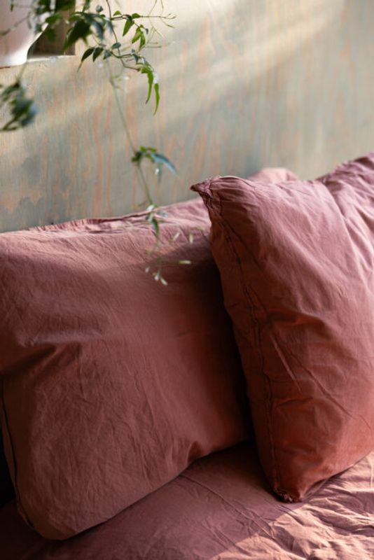 Örngott Crinkle EKO Terracotta