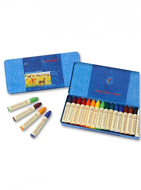 Vaxkritor Stift 16 Färger, Stockmar