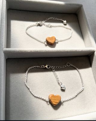 Armband Love - Silver & Trä