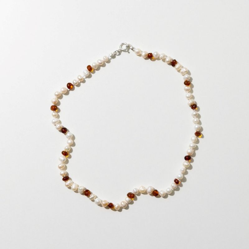 Bärnstenshalsband Pearly Caramel Vuxen