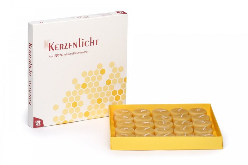 Värmeljus 100% bivax 25-pack NATUR