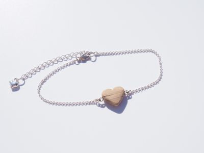 Armband Love - Silver & Trä