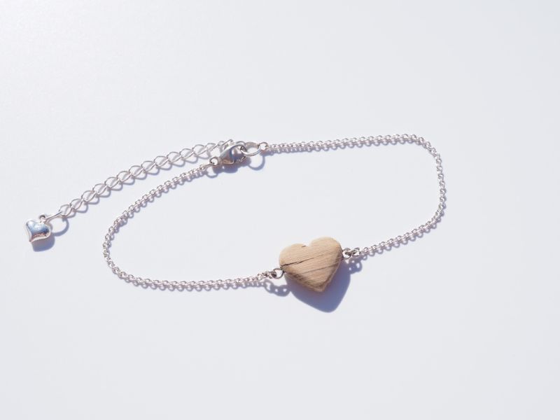 Armband Love - Silver & Trä