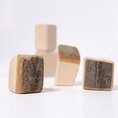 Byggklossar 15 st natur med bark