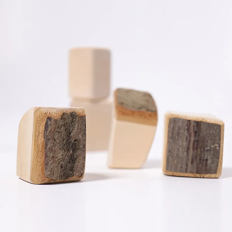 Byggklossar 15 st natur med bark