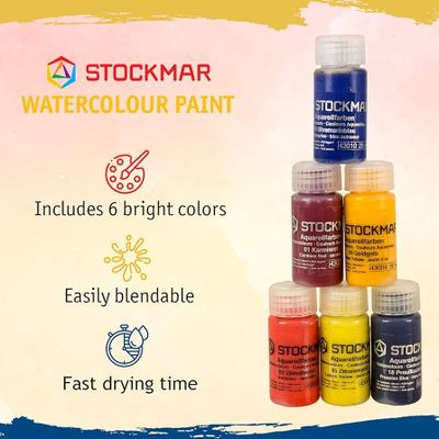 Akvarell 6 Grundfärger á 20 ml, Stockmar