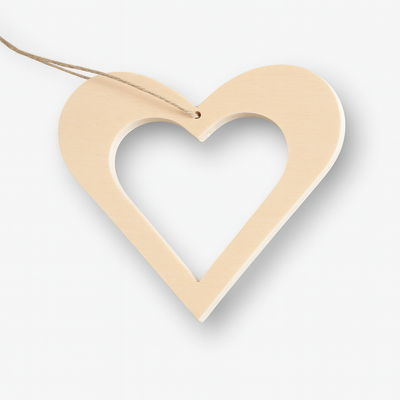 Julgranshänge HJÄRTA NATUR i trä