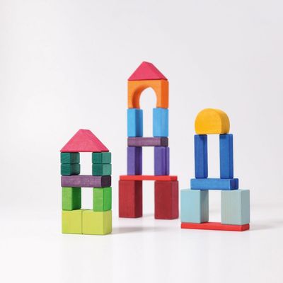 Byggklossar 30 st färgade geometriska klossar