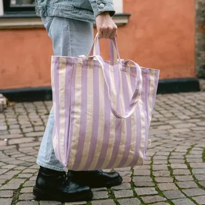 Tygkasse / Tote bag ORIGINAL - Randig Lila