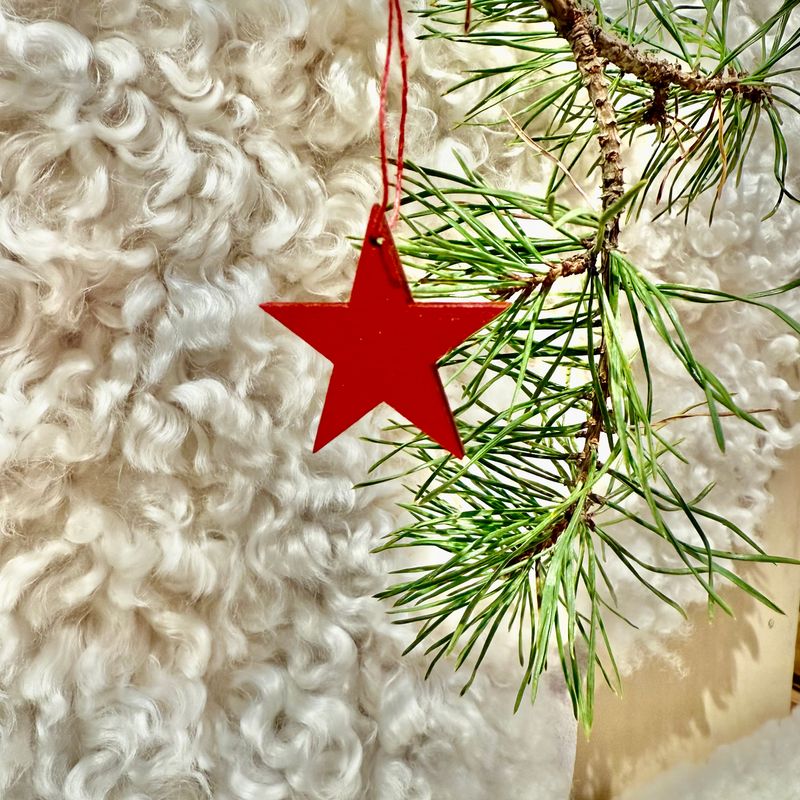 Julgranshänge STJÄRNA RÖD i trä